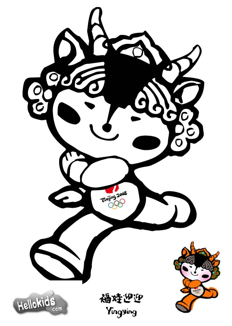 Yingying beijin olympic mascot coloring pages