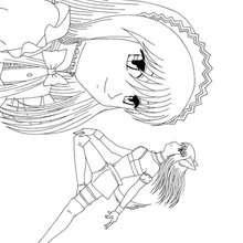 Zakuro Fujiwara coloring picture - Coloring - Cartoon Characters Coloring Pages - Tokyo Mew Mew coloring pages