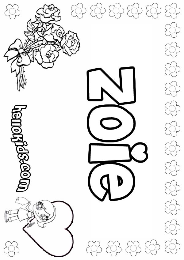 Zoie coloring pages
