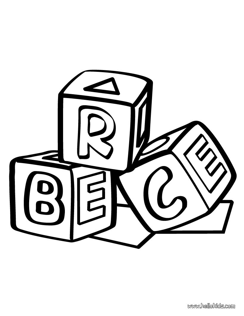 abc blocks coloring pages