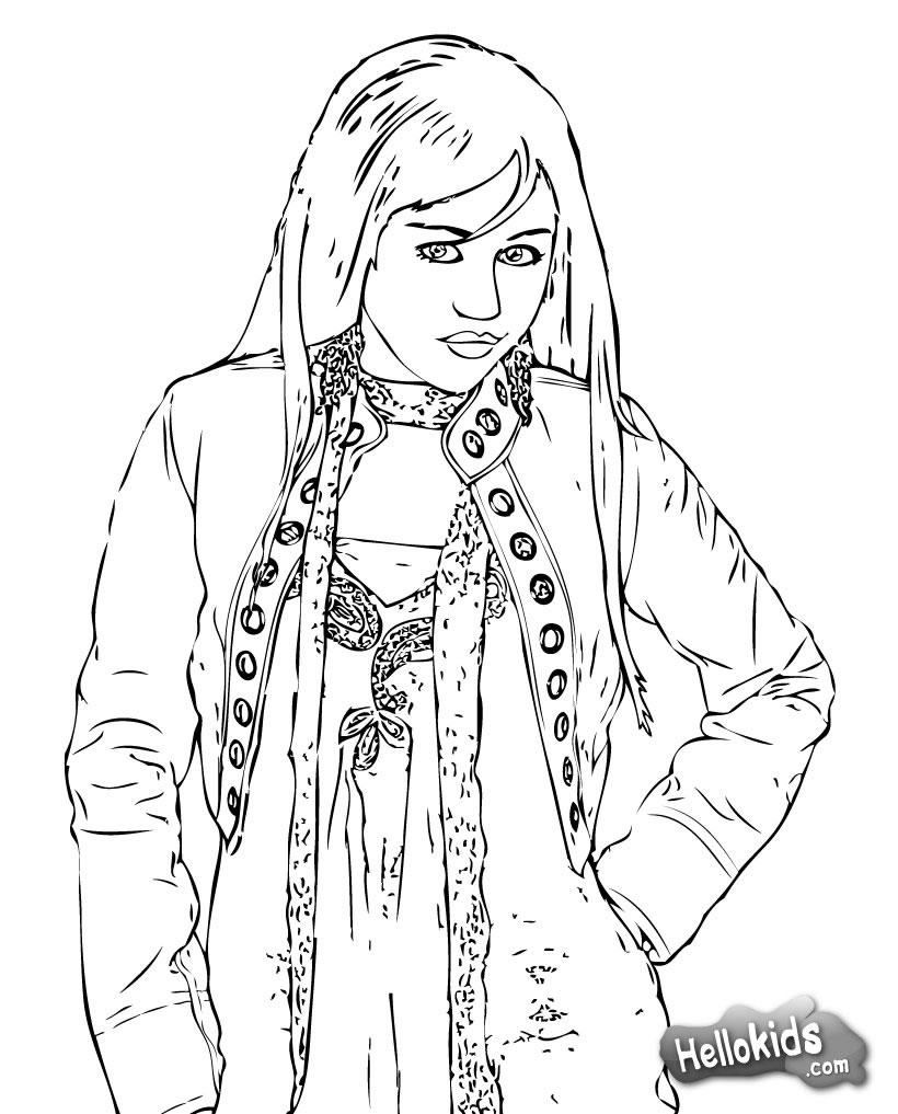 kids coloring pages hannah montana