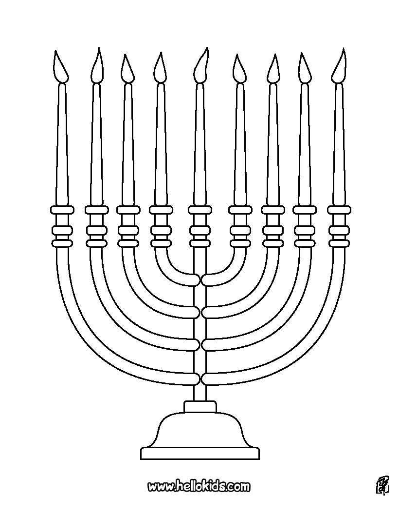 Star of David Menorah coloring page Coloring page HOLIDAY coloring pages HANUKKAH coloring pages