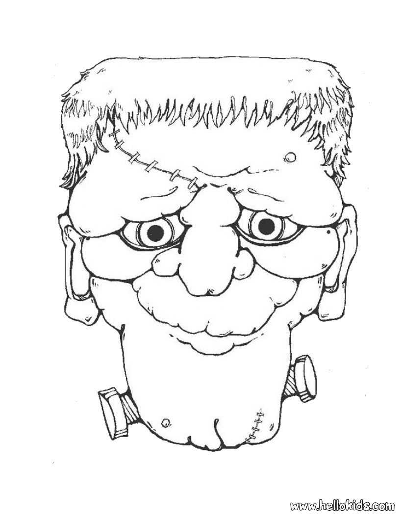 Frankenstein head coloring pages