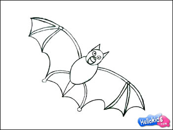 How to draw bat Hellokidscom