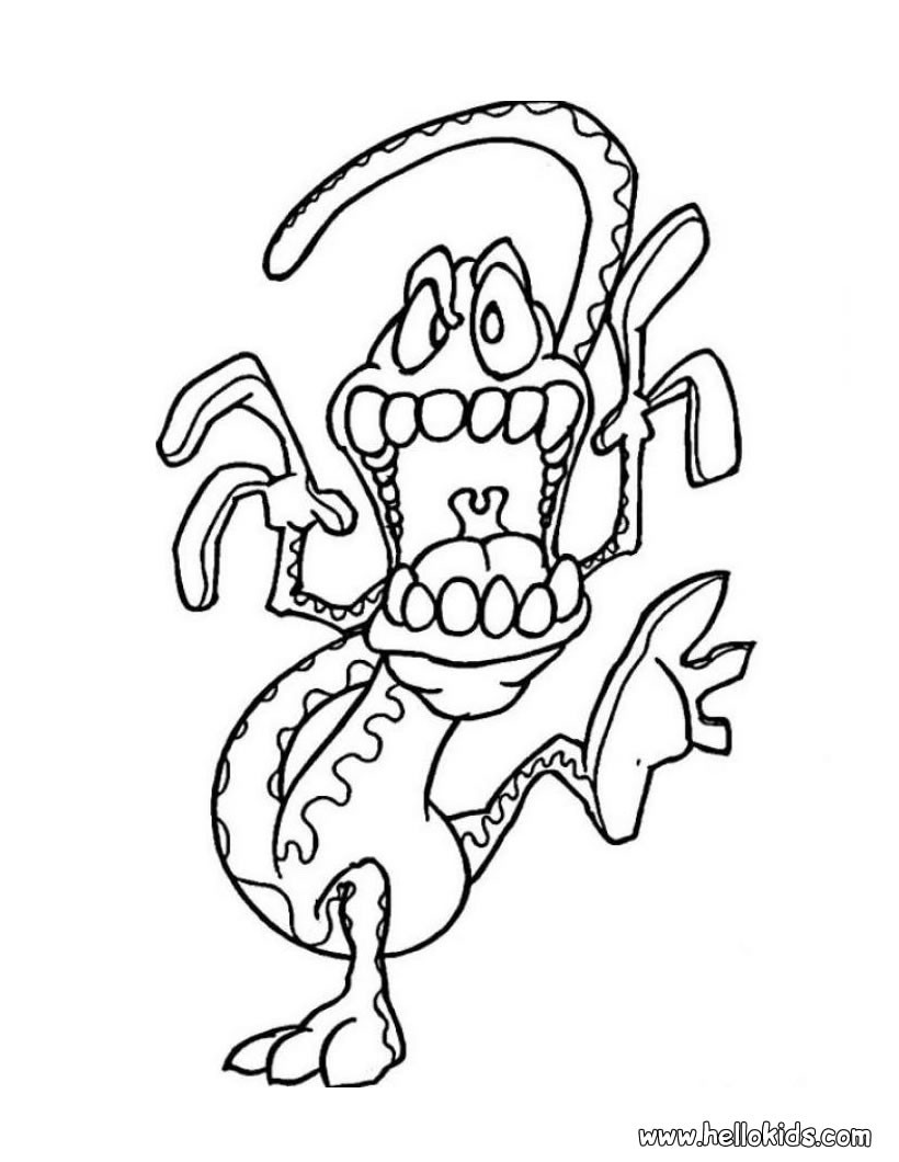 Lizard monster coloring pages - Hellokids.com