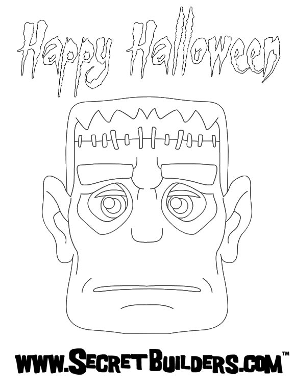 frankenstein face coloring page