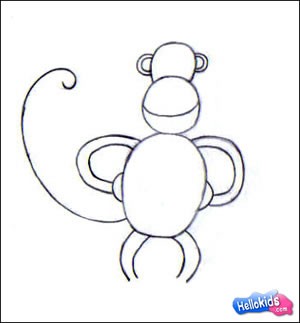 How to draw a monkey - Drawing for kids - HOW TO DRAW lessons - How to draw ANIMALS - How to draw WILD ANIMALS