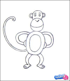 How to draw a monkey - Drawing for kids - HOW TO DRAW lessons - How to draw ANIMALS - How to draw WILD ANIMALS