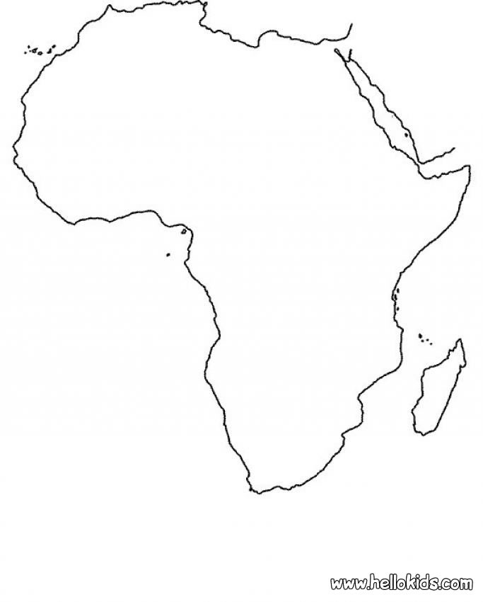 Africa Map Coloring Pages Hellokids Com