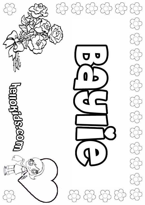 Baylee Coloring Pages Hellokids Baylie Coloring Page Name Pages S B Names