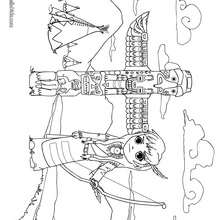 Indian village coloring page - Coloring - Holiday coloring pages - Thanksgiving coloring pages - Indian and western coloring pages
