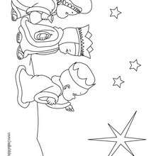 THREE WISE MEN coloring pages - The Journey of the Three Wise Men