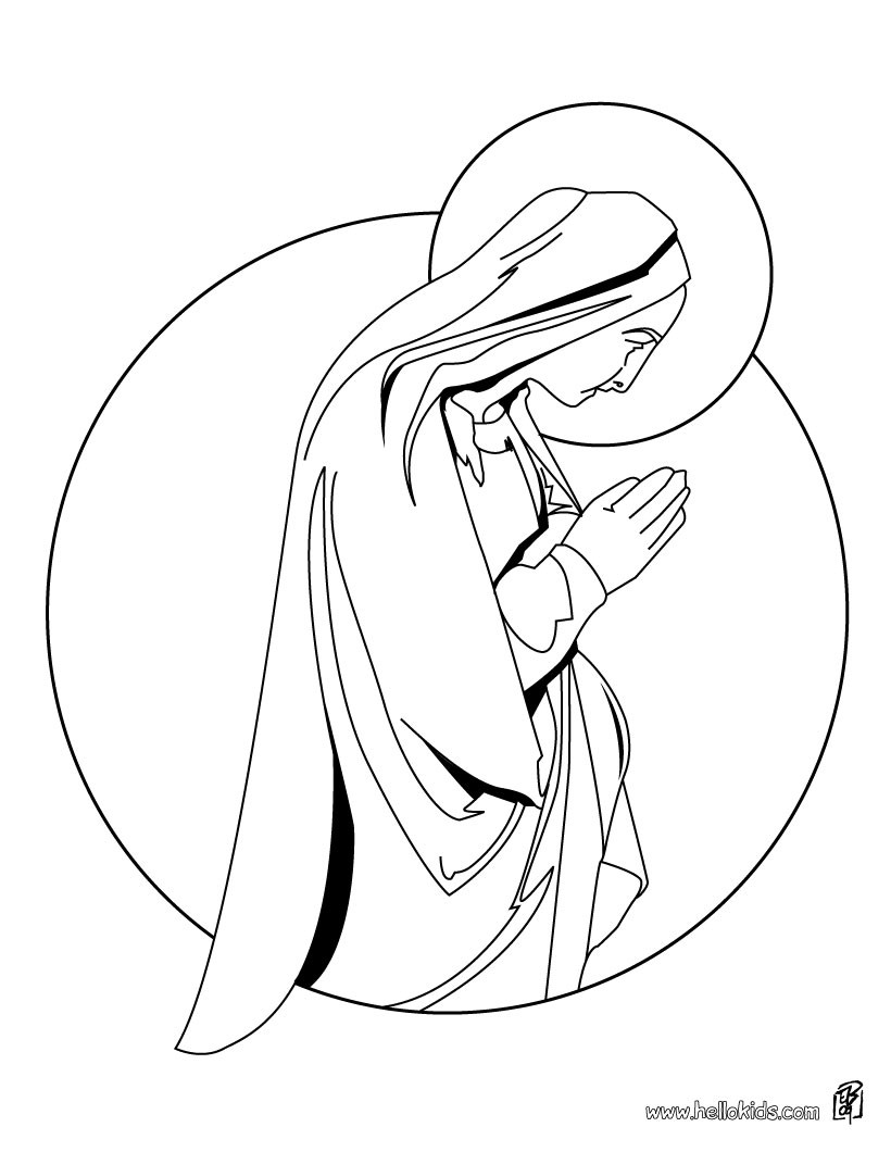 virgin mary coloring page source e5w