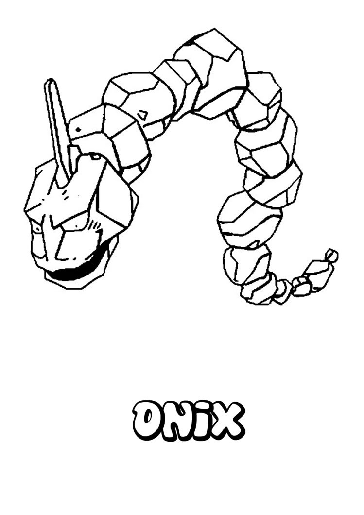 095 - Onix coloring pages, Pokemon coloring pages 