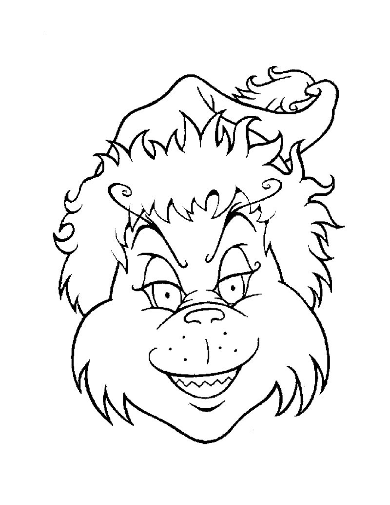 The Grinch s Head Coloring Pages Hellokids