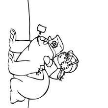 Karen and Frosty coloring page