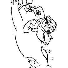 Karen and Frosty the Snowman coloring page