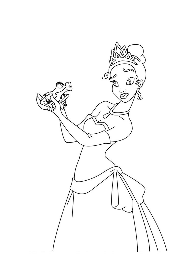 Princess and the frog coloring pages   Hellokids.com