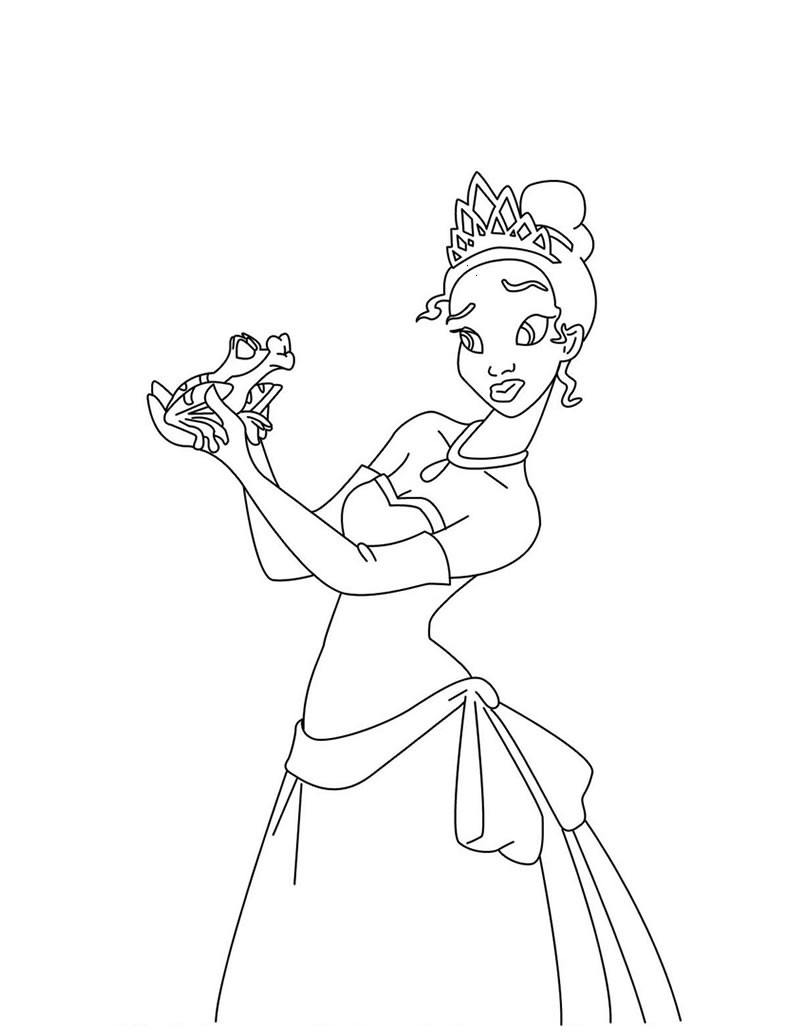 Princess And The Frog Coloring Pages Hellokids