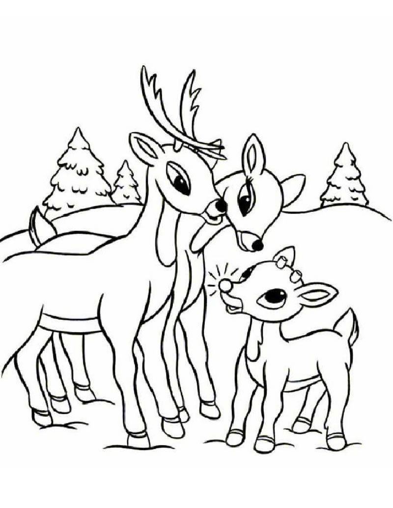 Rudolph family coloring page Coloring page HOLIDAY coloring pages CHRISTMAS coloring pages