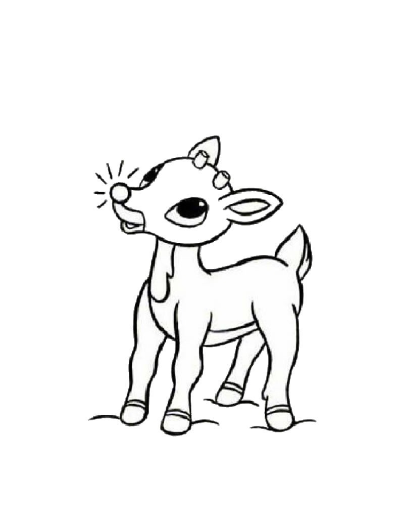 Rudolph the red-nosed reindeer coloring pages - Hellokids.com