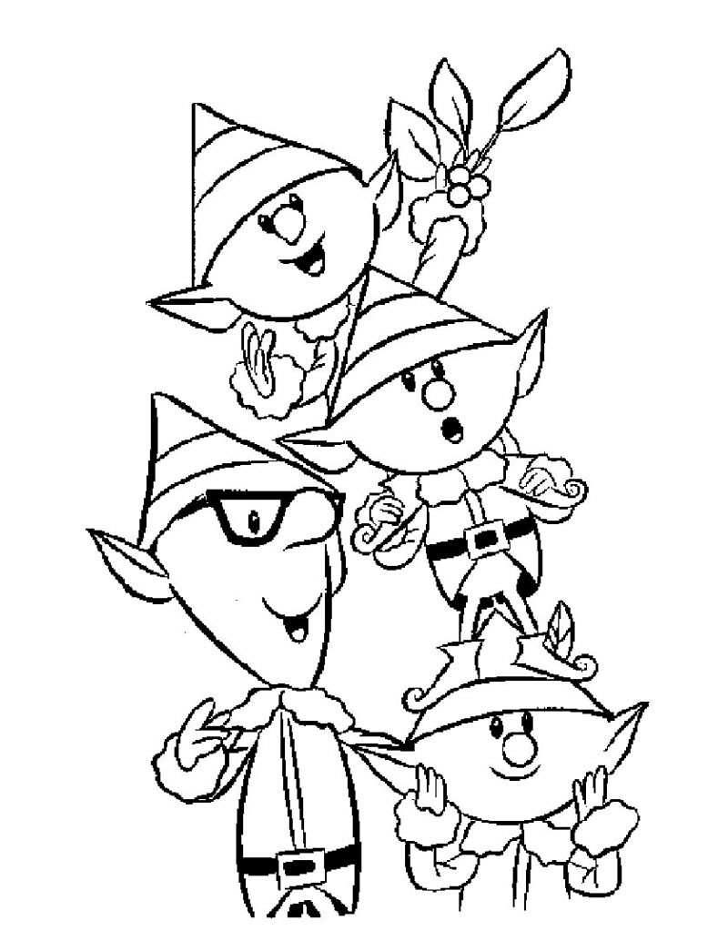 Santa s Elves coloring page Coloring page HOLIDAY coloring pages CHRISTMAS coloring pages