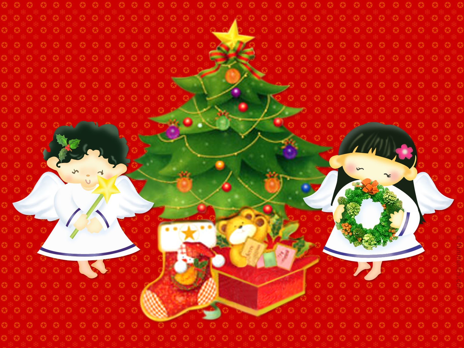 angels-and-christmas-tree-wallpaper