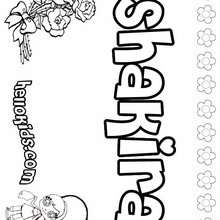 Shakira - Coloring page - NAME coloring pages - GIRLS NAME coloring pages - S girls names coloring posters