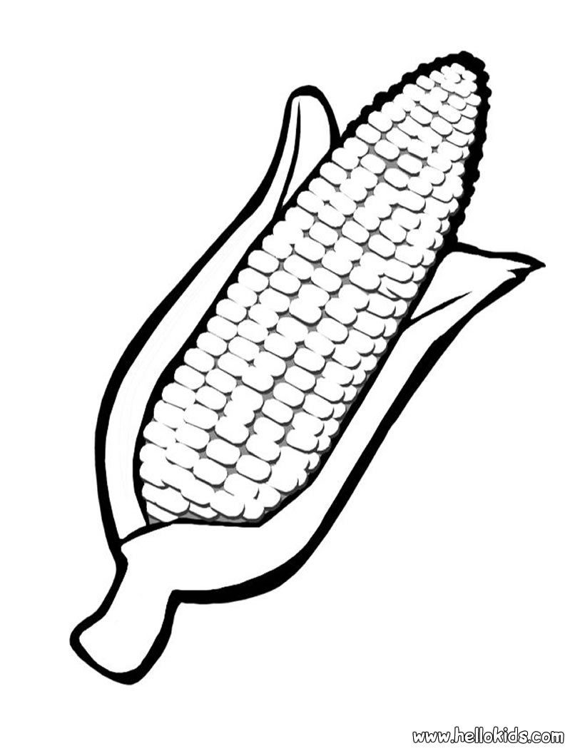 Corn coloring pages Hellokidscom