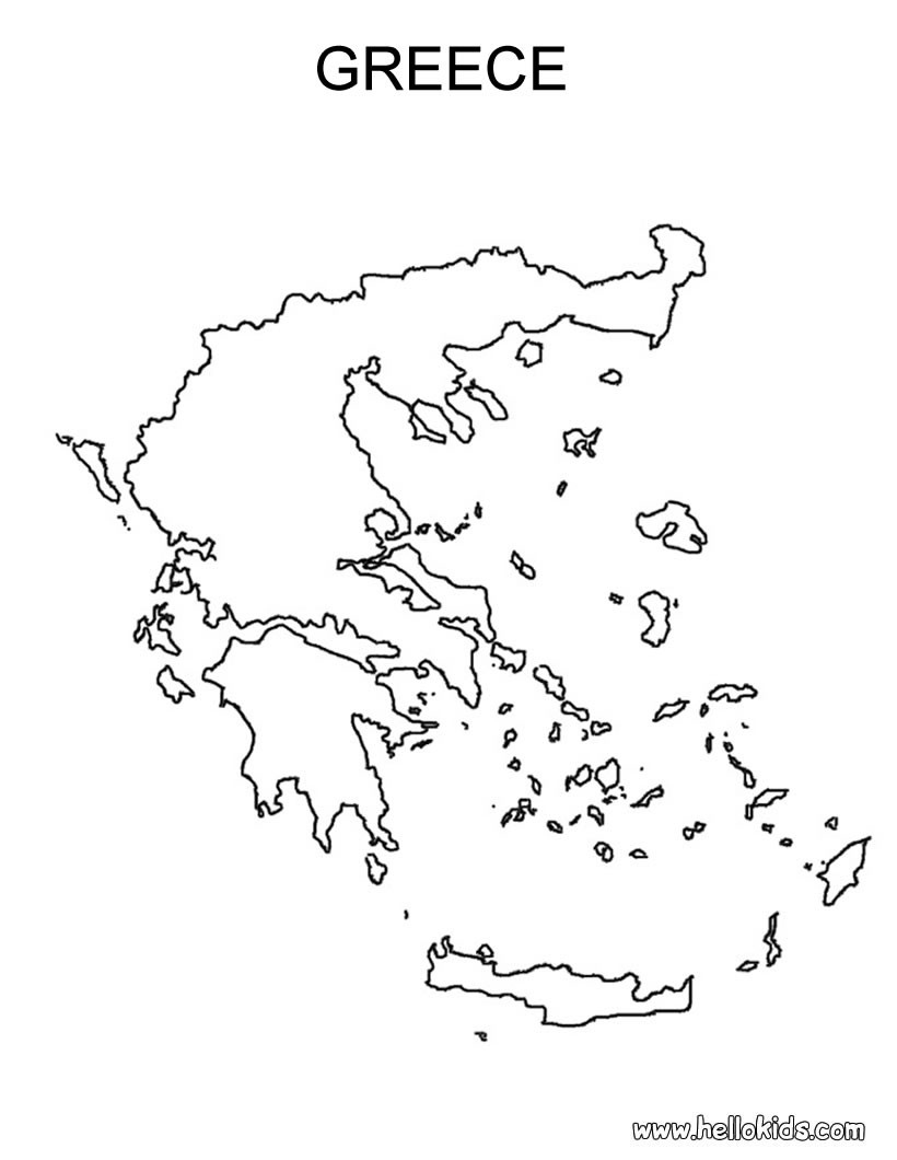 Map Of Greece For Kids To Colour