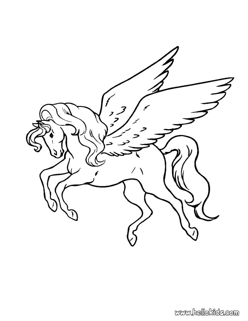 Pegasus coloring pages   Hellokids.com