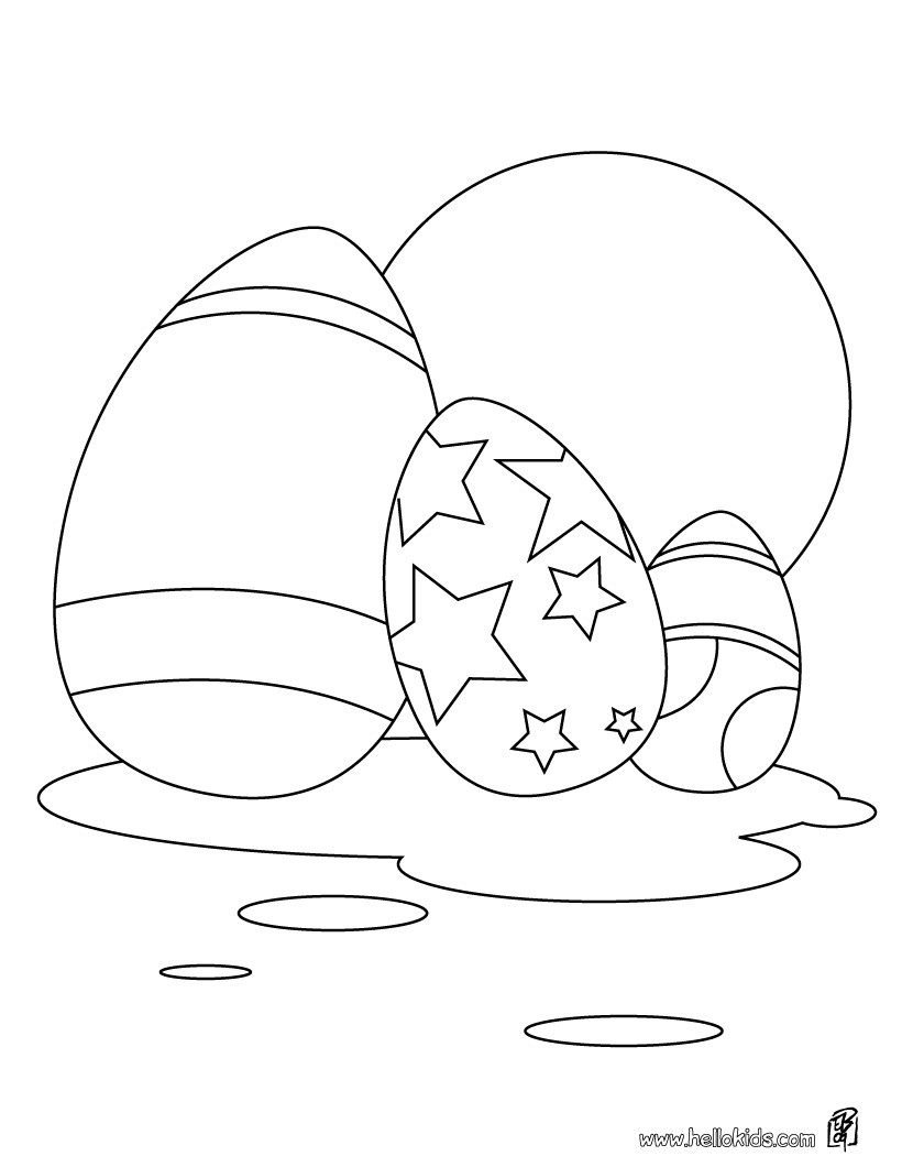 Easter Egg Assortment Coloring Pages Hellokids