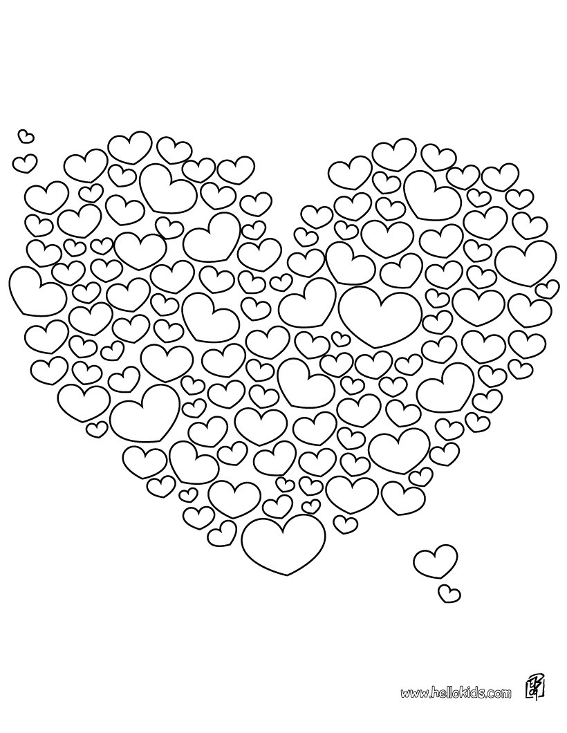 valentine hearts coloring pages - photo #8