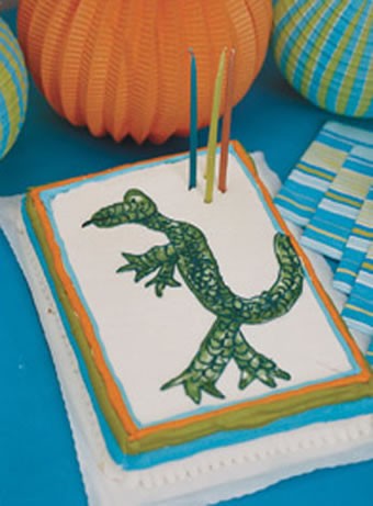 dinosaur sheet cake