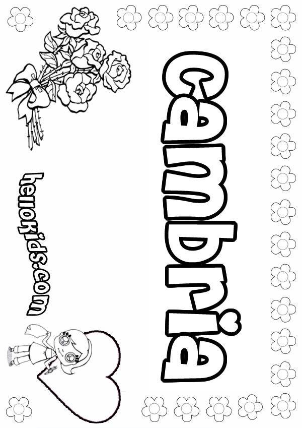name coloring pages for girls - photo #37