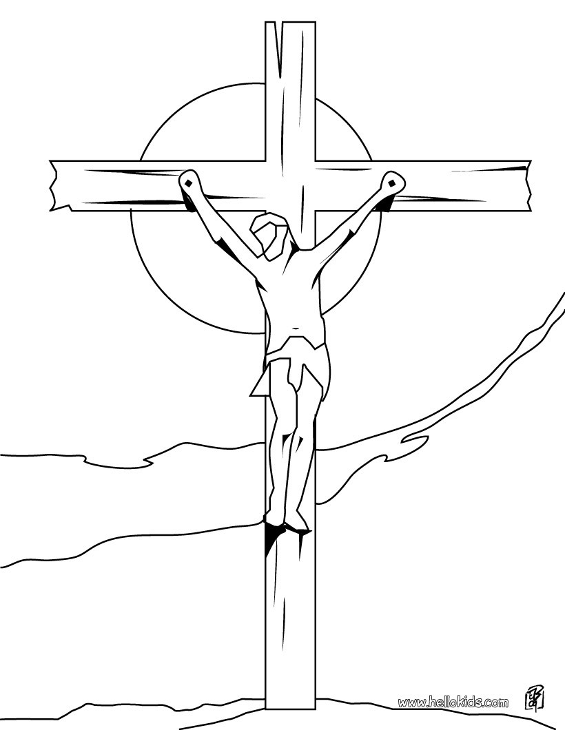 crucifixion of jesus coloring page qhh