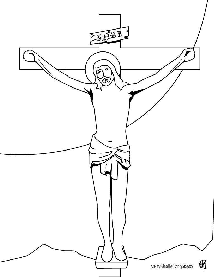 Jesus on the cross coloring pages Hellokidscom