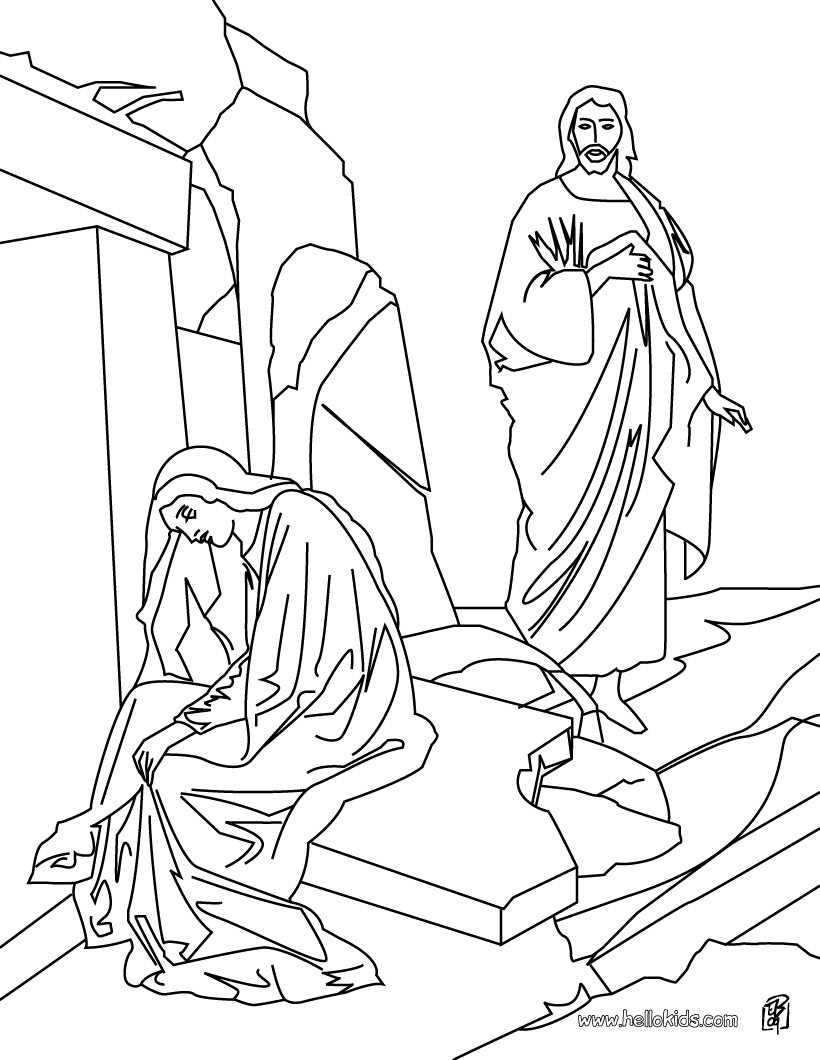 Resurrection Of Jesus Christ Coloring Pages Hellokids