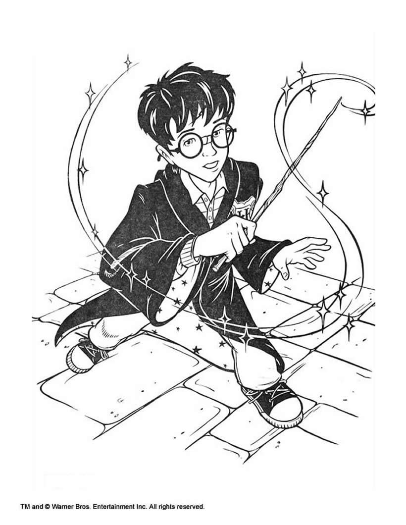 harry potter with magis stick coloring page source_b9s