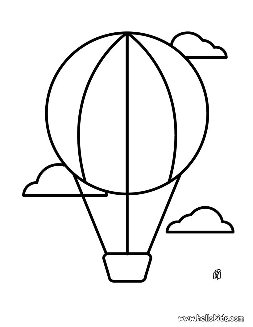 Hot air balloon coloring pages - Hellokids.com