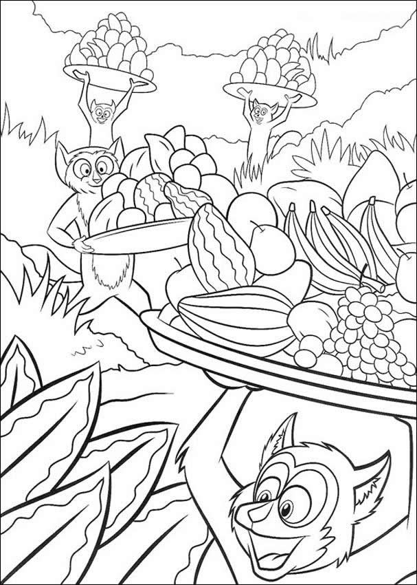 Food Coloring Pages. Monkey food coloring page