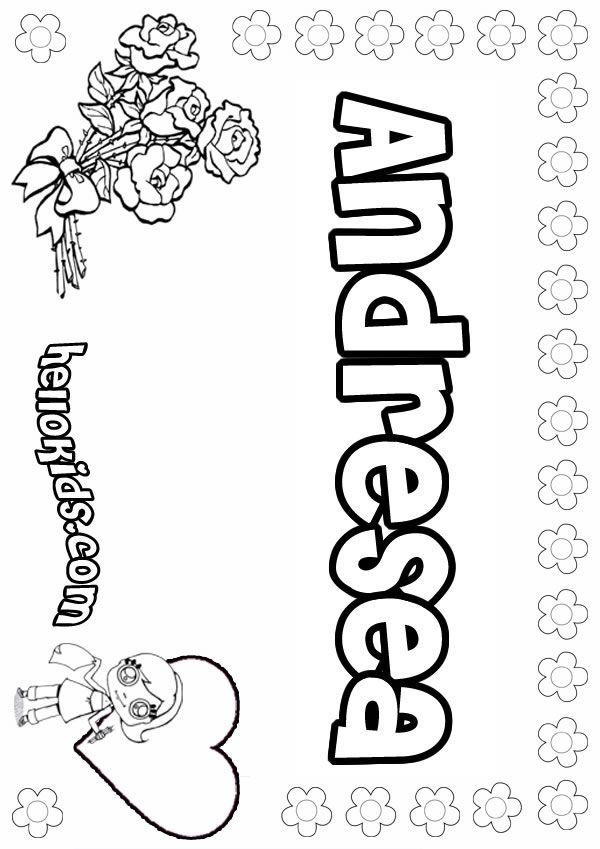 name coloring pages for girls - photo #7