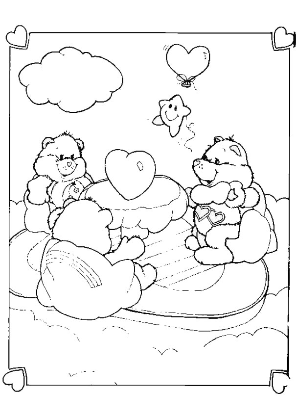 Coloring Pages Care Bears. care-ears-and-hearts