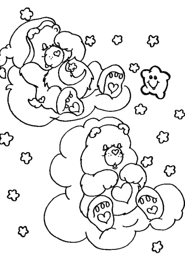 Coloring Pages Care Bears. care-ears-sleeping