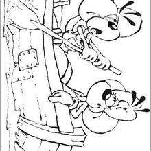 Diddl on a boat coloring page