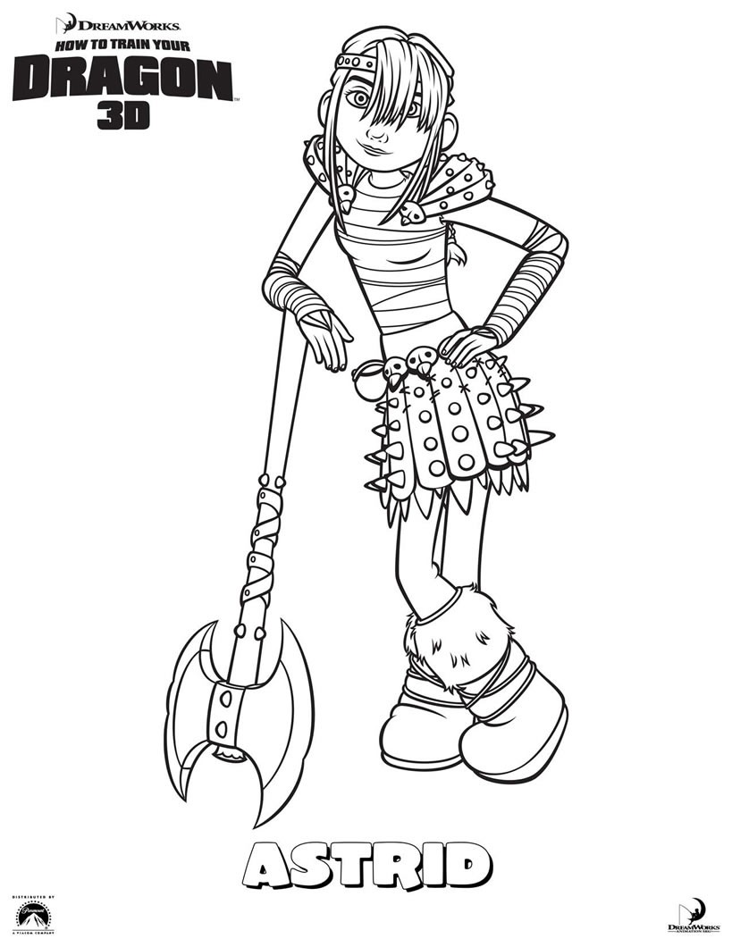 Hiccup Astrid coloring page Astrid How to Train Your Dragon