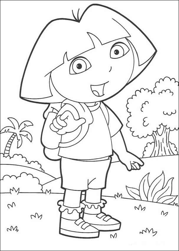 Dora the explorer on holiday coloring pages - Hellokids.com