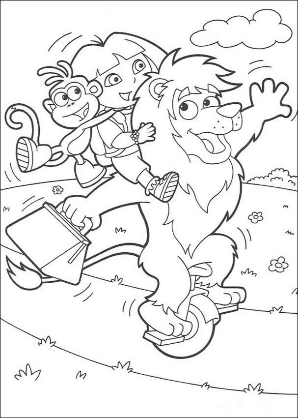 Dora Playing With Friends Coloring Pages Hellokids Com