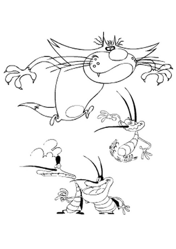Free Online Game Oggy   Cockroaches on Jack And Cockroaches Coloring Page Source Jsb Jpg