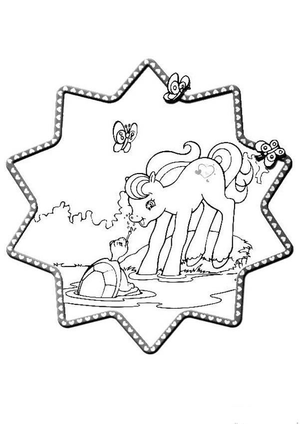 my little pony coloring book. my-little-pony-and-a-turtle